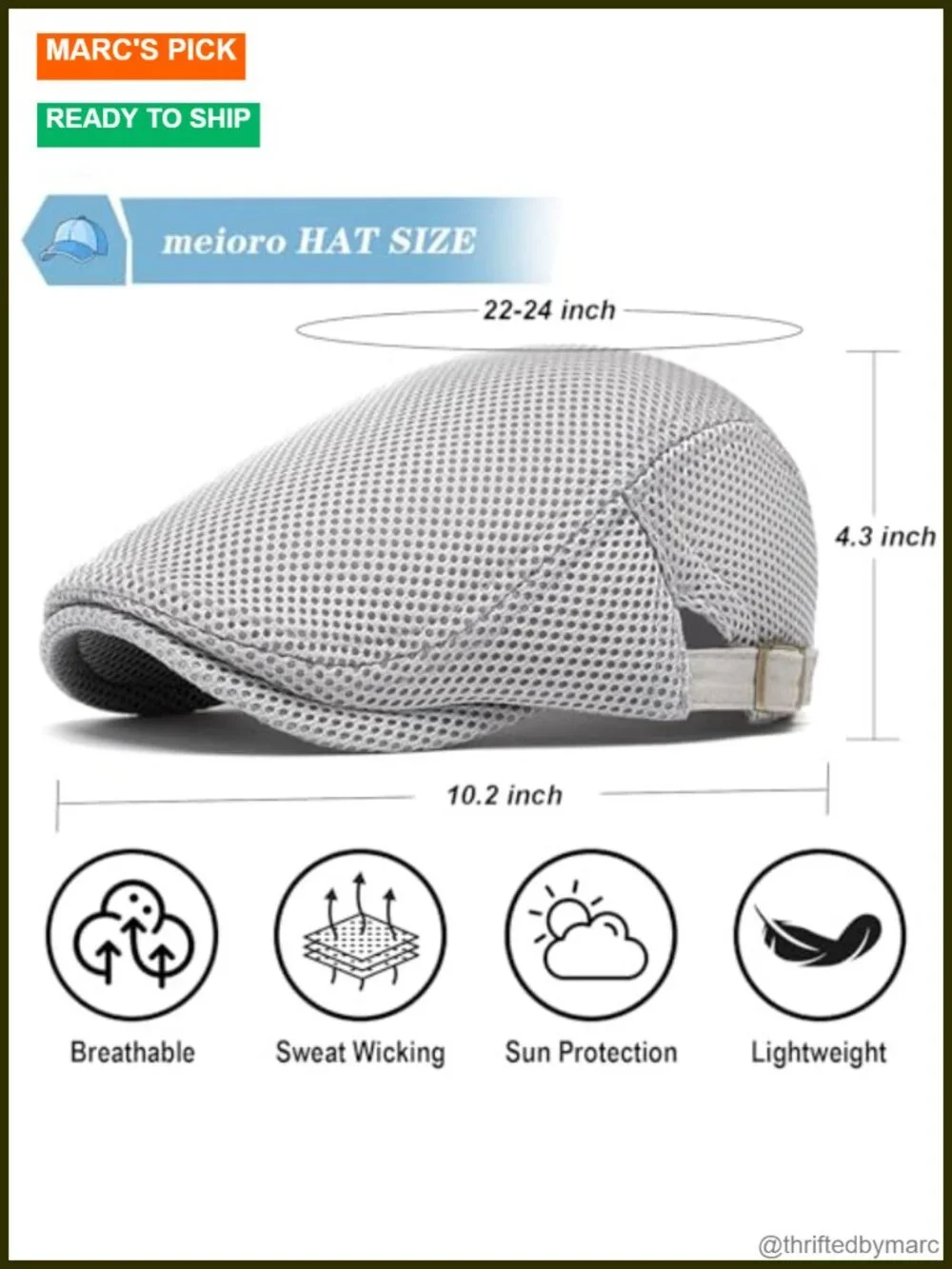 Mesh Breathable Flat Cap Newsboy Beret Ivy Cabbie Fishing Hat